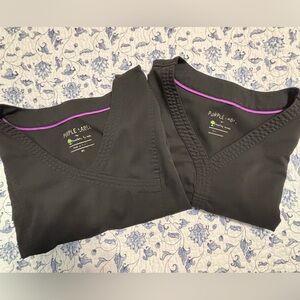 Healing Hands Purple Label women’s Size XL black scrub tops Lot of 2